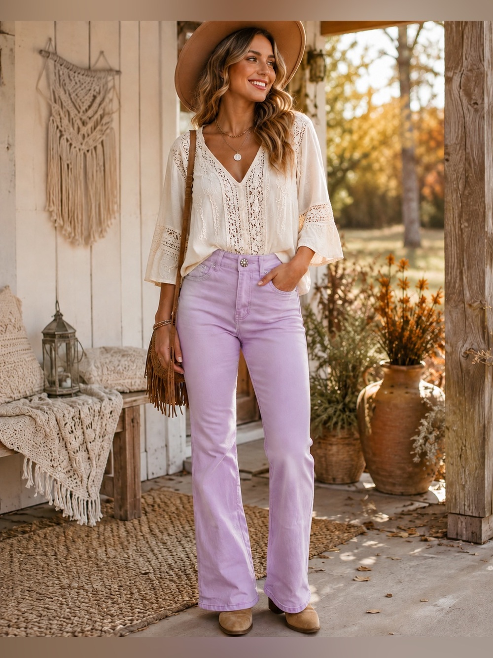 High-Rise Pink Wide-Leg Jeans for Women